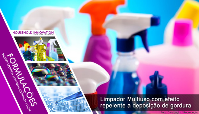 Limpador Multiuso com efeito repelente a deposição de gordura