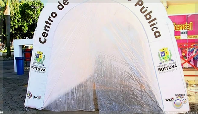 Túnel de desinfecção individual entra em funcionamento em Boituva
